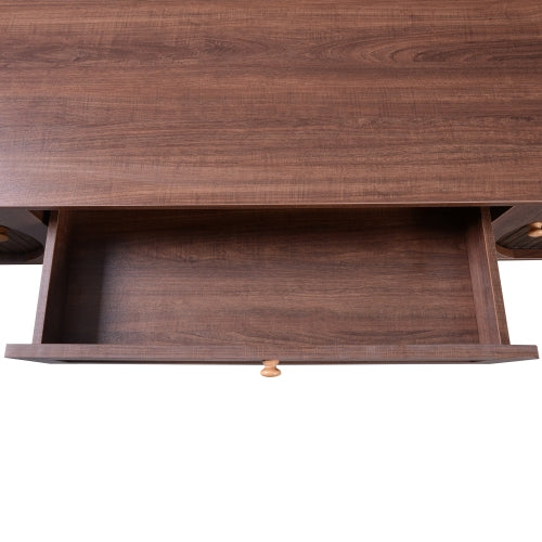 Rattan TV Stand with Storage | Mid-Century Modern Media Console