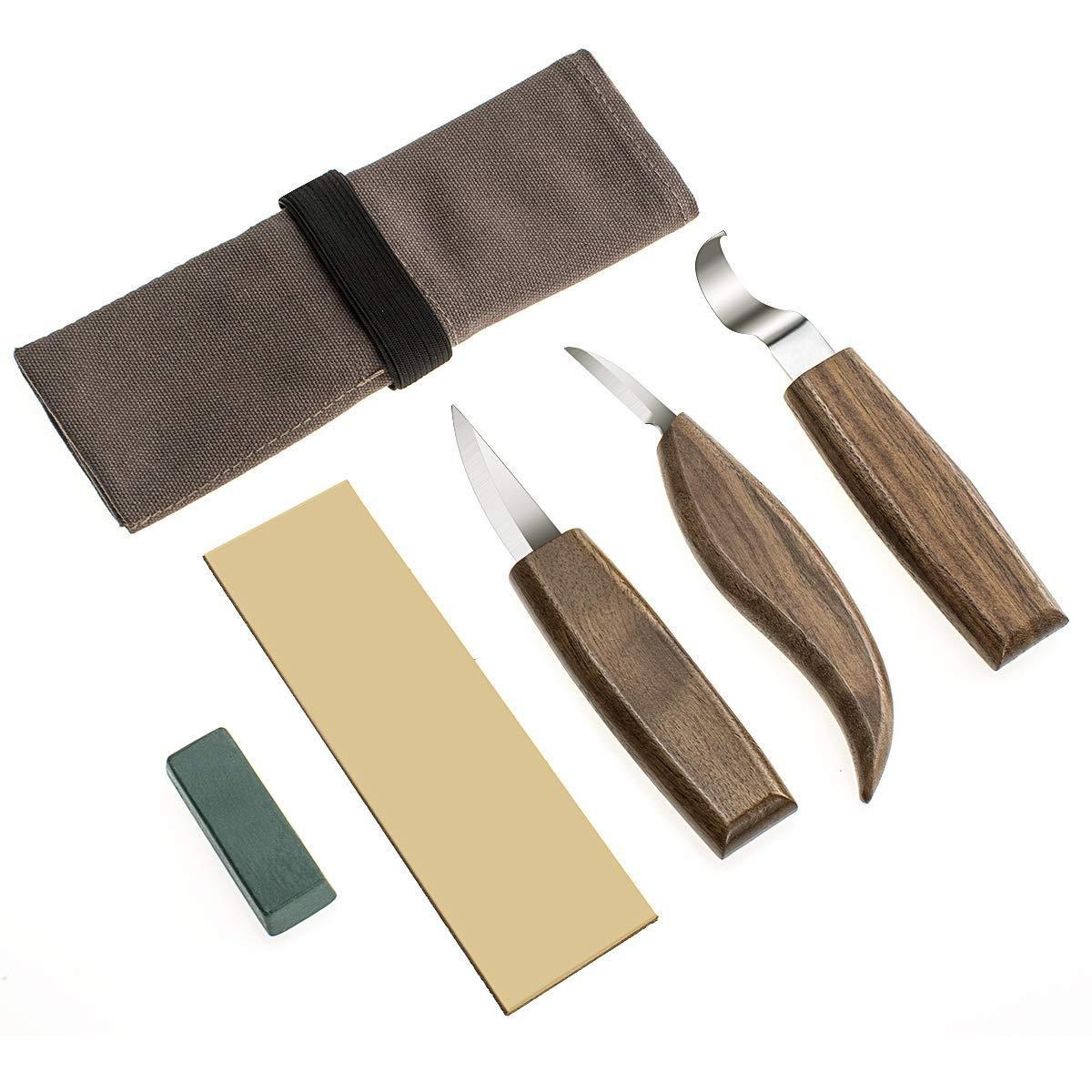 Walnut Handle Wood Carving Tool Set | Professional Woodworking Kit
