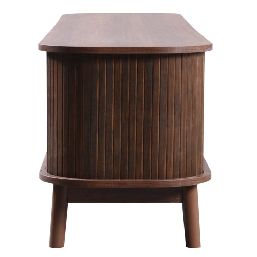 Rattan TV Stand with Storage | Mid-Century Modern Media Console