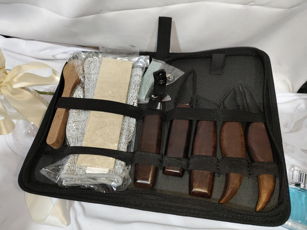 Walnut Handle Wood Carving Tool Set | Professional Woodworking Kit