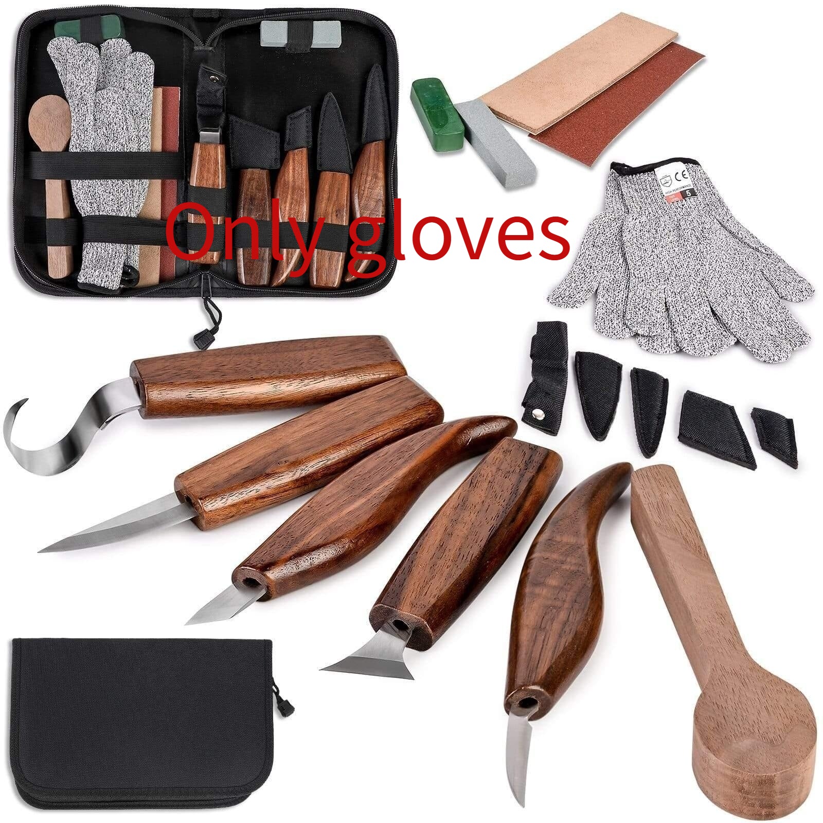 Walnut Handle Wood Carving Tool Set | Professional Woodworking Kit