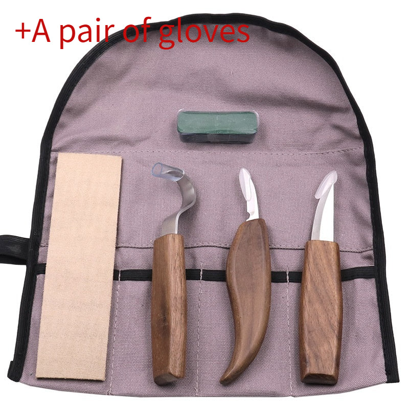 Walnut Handle Wood Carving Tool Set | Professional Woodworking Kit