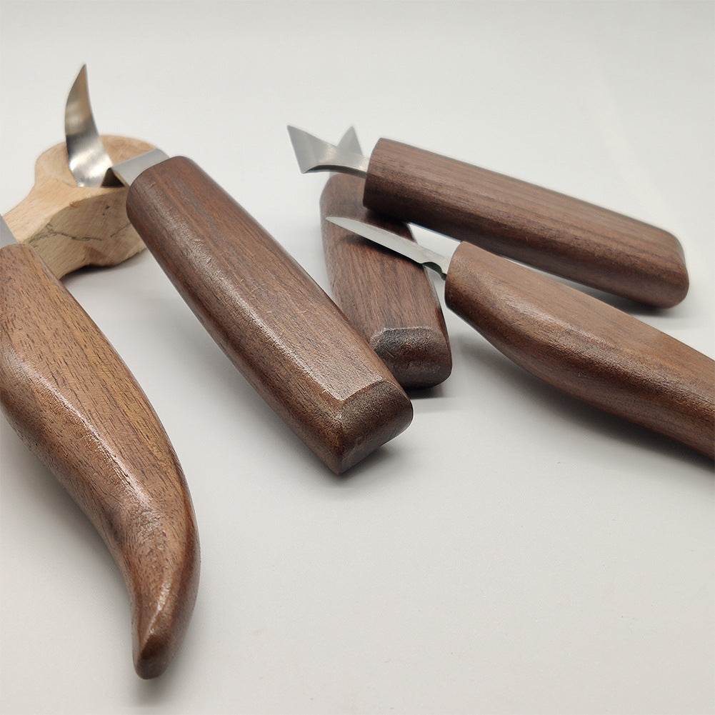 Walnut Handle Wood Carving Tool Set | Professional Woodworking Kit