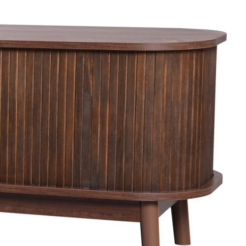 Rattan TV Stand with Storage | Mid-Century Modern Media Console