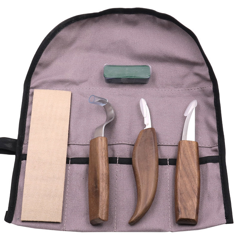 Walnut Handle Wood Carving Tool Set | Professional Woodworking Kit