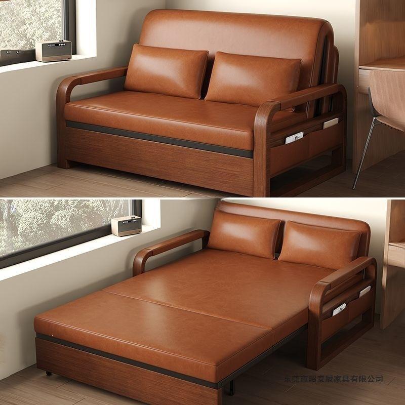 2-in-1 Convertible Sofa Bed, Foldable Sleeper Chair with Armrests, Modern Space-Saving Style