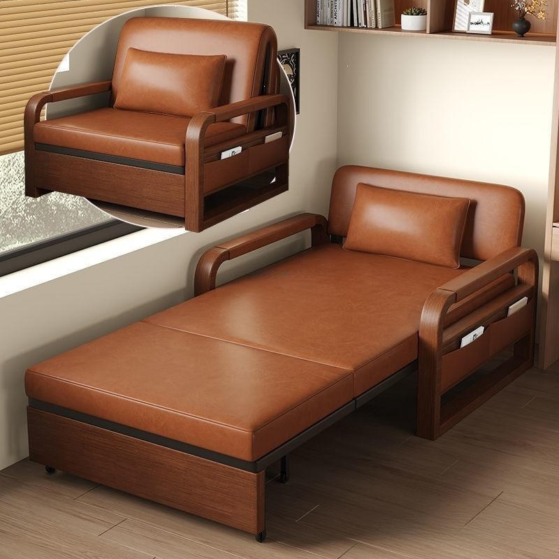 2-in-1 Convertible Sofa Bed, Foldable Sleeper Chair with Armrests, Modern Space-Saving Style