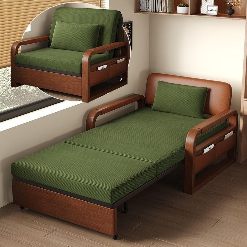 2-in-1 Convertible Sofa Bed, Foldable Sleeper Chair with Armrests, Modern Space-Saving Style