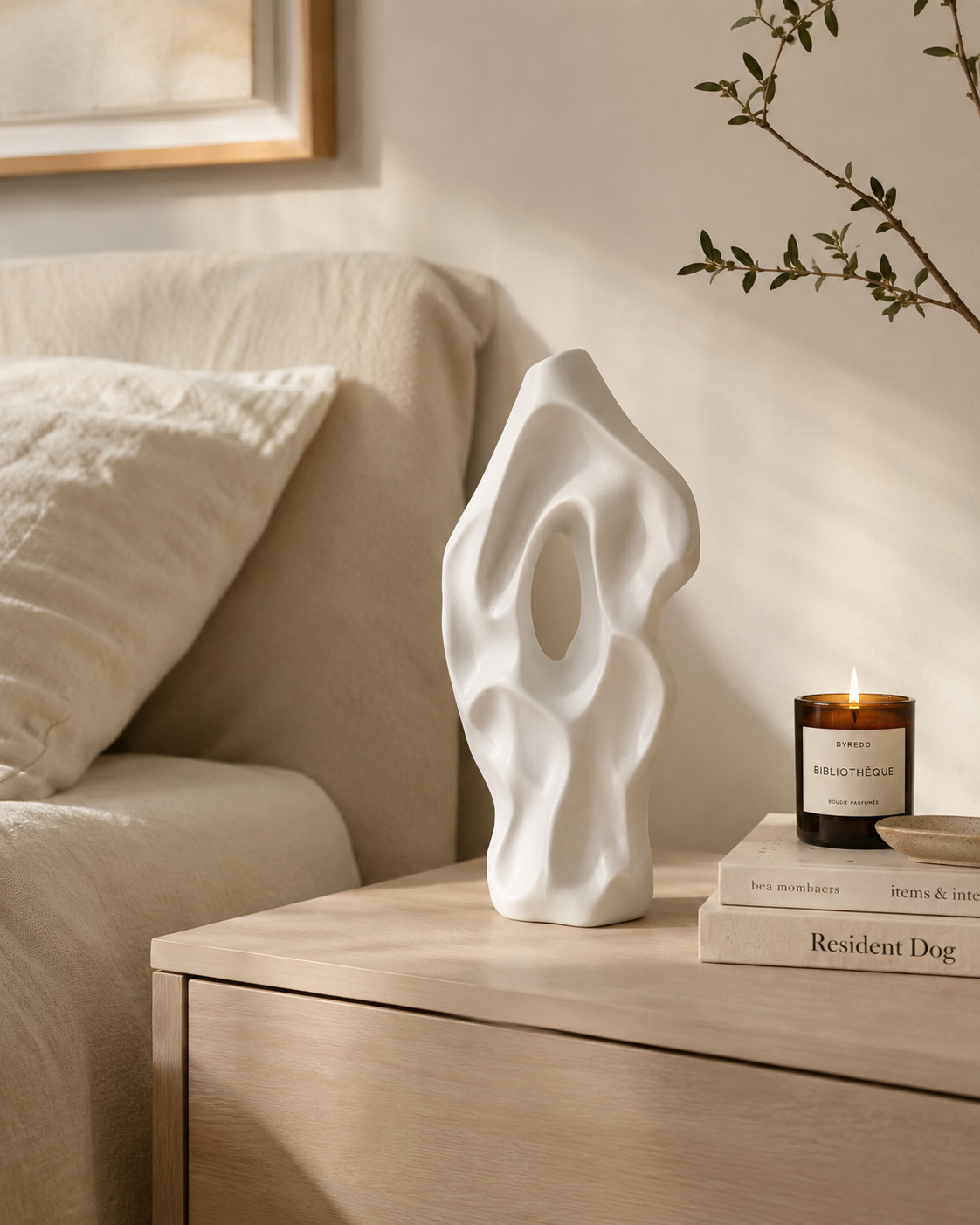 Abstract Cutout Sculptural Vase, Plastic, Modern Minimalist Style
